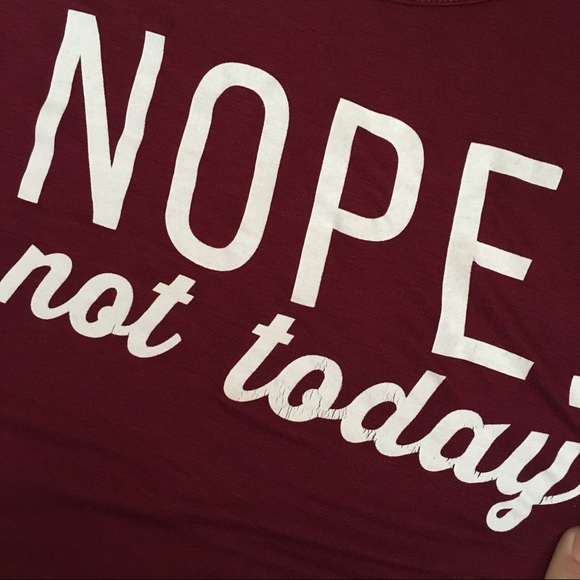 Francesca’s Burgundy Top Size Small - Nope Not Today - Picture 3 of 5